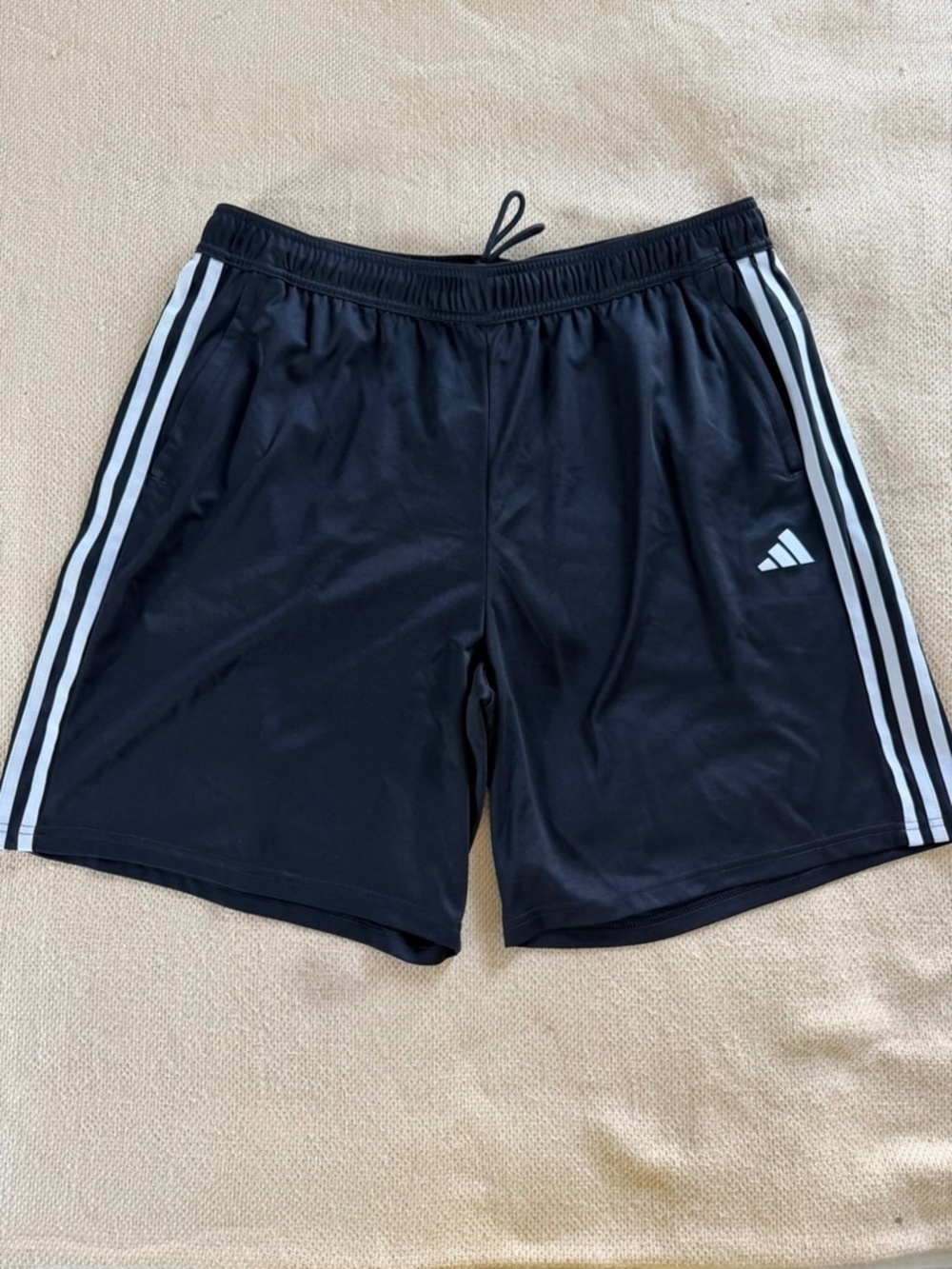 Adidas Mens 2XL Black Aeroready 3-Stripes Athletic Training Shorts IB8243